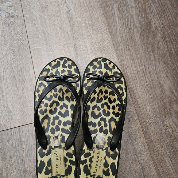 Kate Spade Leopard Wedge Sandals 7 - Picture 3 of 6